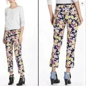 Anthropologie Cartonnier Charlie floral ankle pants pansies size 4